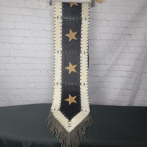 Gaucho Cowhide Star Table Runner.  10" X 73"